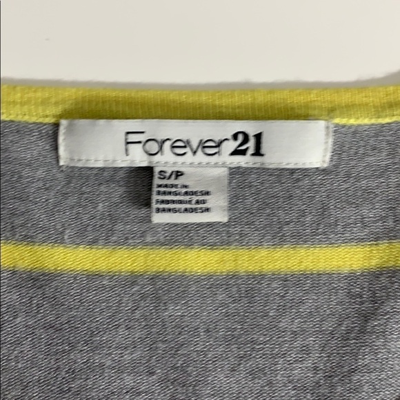 Forever 21 yellow and grey striped cardigan sweater small - Picture 4 of 8